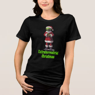 Buitenaardse kerst Tri-Blend shirt