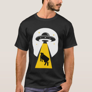 Buitenaardse koe ontvoering UFO ruimteschip T-shirt