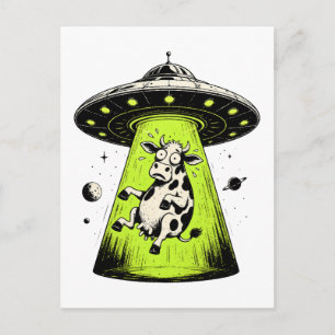 Buitenaardse Koe Ontwapend Weirdcore Surrealisme Briefkaart