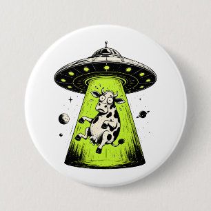 Buitenaardse Koe Ontwapend Weirdcore Surrealisme Ronde Button 7,6 Cm