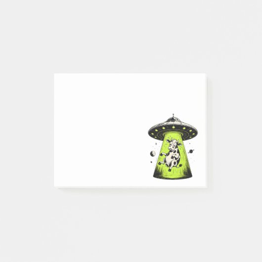 Buitenaardse Koe Ontwapende Weirdcore Surreal Post-it® Notes (Voorkant)