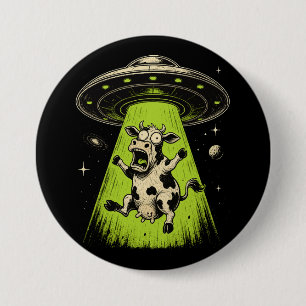 Buitenaardse Koe Ontwrichting Weirdcore Surreal Ronde Button 7,6 Cm