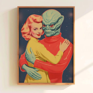 Buitenaardse Muur Kunst Vintage Sci-Fi Poster Prin