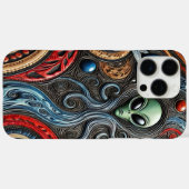 Buitenaardse ontmoeting in een kleurrijke kosmos Case-Mate iPhone case (Achterkant (horizontaal))