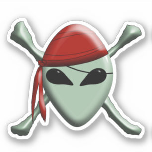 Buitenaardse Piraat Jolly Roger Sticker
