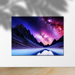 Buitenaardse planeet landschapsruimte poster