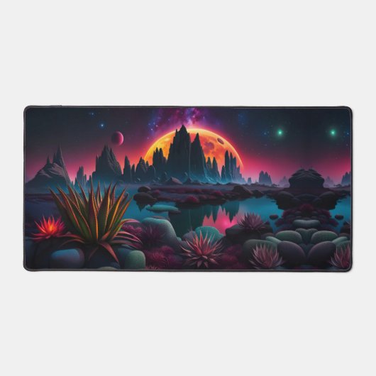 Buitenaardse planeet setting Moon Bureaumat (Voorkant)