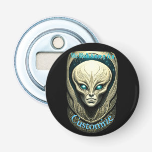 Buitenaardse schedel Hoofd Thunder_Cove Button Flesopener