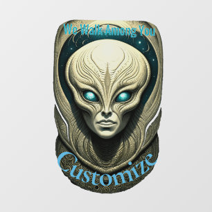 Buitenaardse schedel Hoofd Thunder_Cove Raamsticker