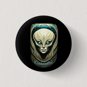 Buitenaardse schedel Hoofd Thunder_Cove Ronde Button 3,2 Cm