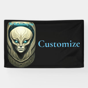 Buitenaardse schedel Hoofd Thunder_Cove Spandoek