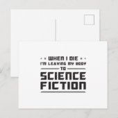 Buitenaardse Science Fictie Dag Ruimtevaart Wetens Briefkaart (Voorkant / Achterkant)
