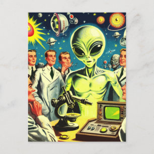 buitenaardse sciencefictionstrips briefkaart