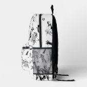  buitenaardse toile comic wit bedrukte rugzak (Rechts)