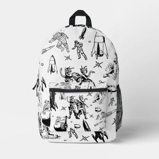  buitenaardse toile comic wit bedrukte rugzak (Voorkant)