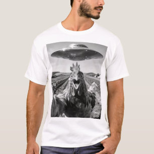 Buitenaardse UFO Kip Kunst Ontvoering SciFi Humor T-shirt