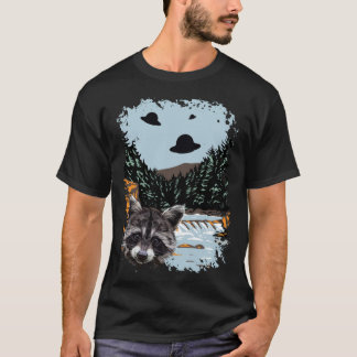 Buitenaardse UFO wasbeer liefhebbers buitenaardse T-shirt