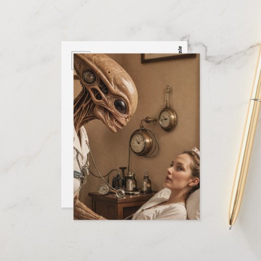 buitenaardse verpleegster briefkaart (Voorkant / Achterkant in situ)