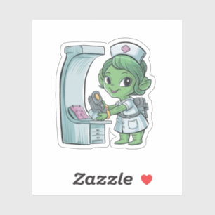 buitenaardse verpleegster sticker