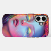 Buitenaardse vrouw met kosmisch haar Case-Mate iPhone case (Achterkant (horizontaal))