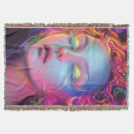 Buitenaardse vrouw met kosmisch haar deken