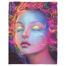 Buitenaardse vrouw met kosmisch haar