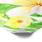 Buitenaardse Waterverf Frangipanis Weddenschap Wel Poster (Hoek)