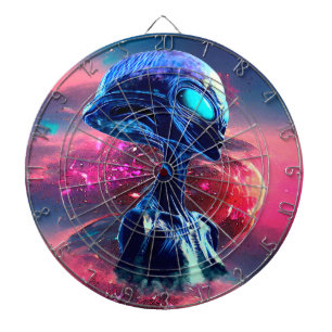 Buitenaardse Wijsheid Psychedelische Scifi Kunst Dartbord