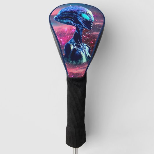 Buitenaardse Wijsheid Psychedelische Scifi Kunst Golfheadcover (Voorkant)