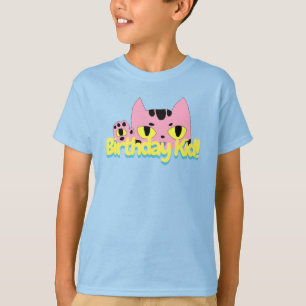Buitenaardse Zakkat Verjaardags Kind Roze Cartoon T-shirt