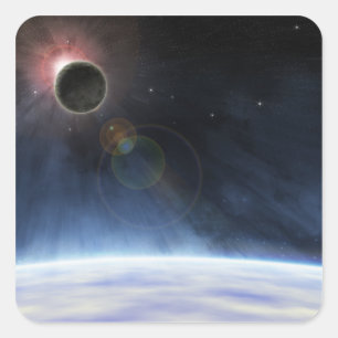 Buitenatmosfeer van de planeet Aarde Vierkante Sticker