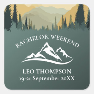 Buitenavontuur Berg Bachelor Weekend Vierkante Sticker