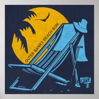 Buitenbanken Beach Bum OBX Sky Blue Poster