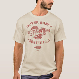 Buitenbanken Lobsterfest OBX Dark Red Retro  T-shirt