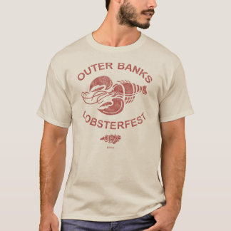 Buitenbanken Lobsterfest OBX Dark Red Retro  T-shirt