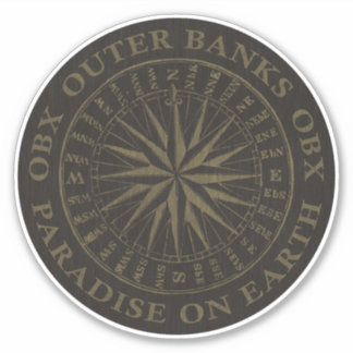 Buitenbanken OBX Paradise op aarde Gold Black Sticker