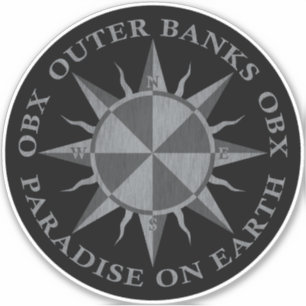 Buitenbanken OBX Silver Pewter Black Vintage Sticker
