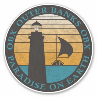 Buitenbanken OBX Sunset Black Aqua  Sticker