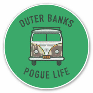 Buitenbanken Van Pogue Life OBX (groen) Sticker