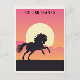 buitenbanken Wilde Paarden Sunset Briefkaart