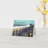 Buitenbanken Zand Fence Notecards Kaart (Gele Bloem)