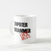 Buitengaande computerprogrammeur koffiemok (Voorkant links)