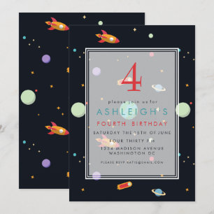 Buitengeruimtethema   Kinderen van Birthday Kaart