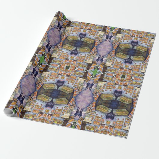 Buitengewone artistieke werkbelasting cadeaupapier (Uitgerold)