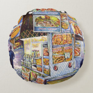 Buitengewone artistieke werkbelasting rond kussen