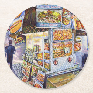 Buitengewone artistieke werkbelasting ronde kartonnen onderzetter