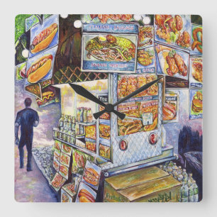 Buitengewone artistieke werkbelasting vierkante klok