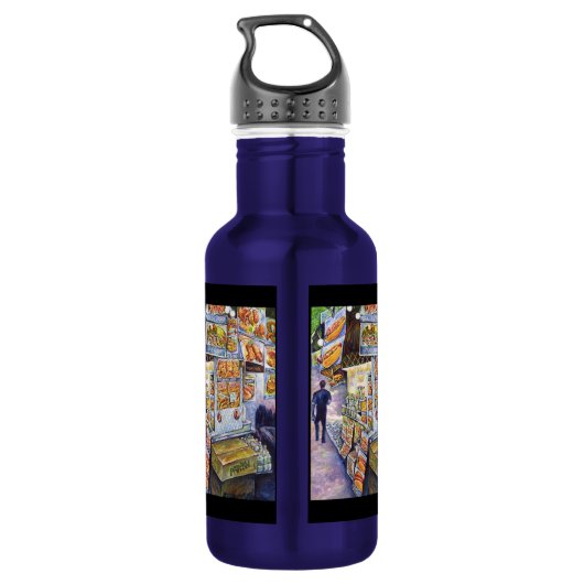 Buitengewone artistieke werkbelasting waterfles (Achterkant)