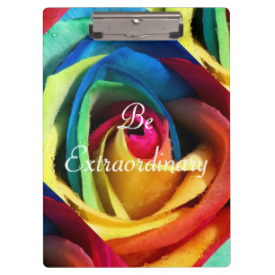 Buitengewoon of kunstmatig Roos voor regenboog Klembord