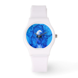 Buitenlands blauwe schedel horloge